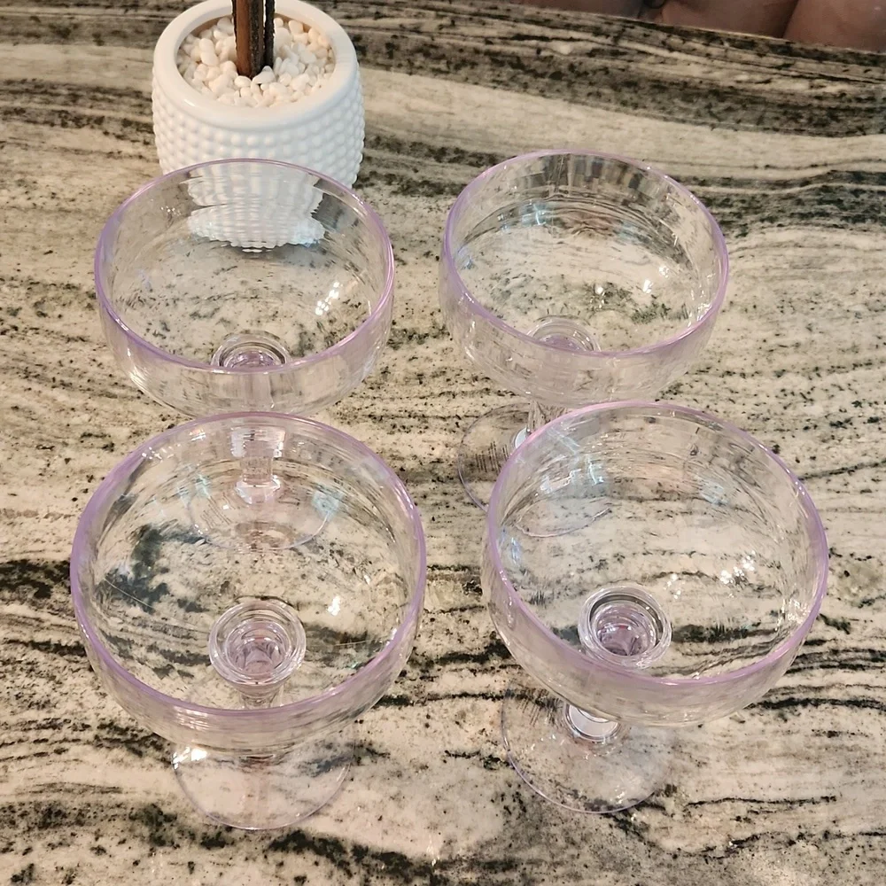 Margarita Glasses, Outdoor Clear Plastic, Lot of 4 - Picture 8 of 9